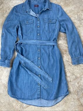 off the shoulder denim dress with belt Ruffled Daydream Universal Size:M casual look 550 MAR DRESS IN OLIVE
